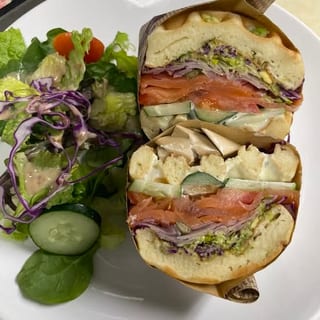 Smoked Salmon Waffle Sandwich